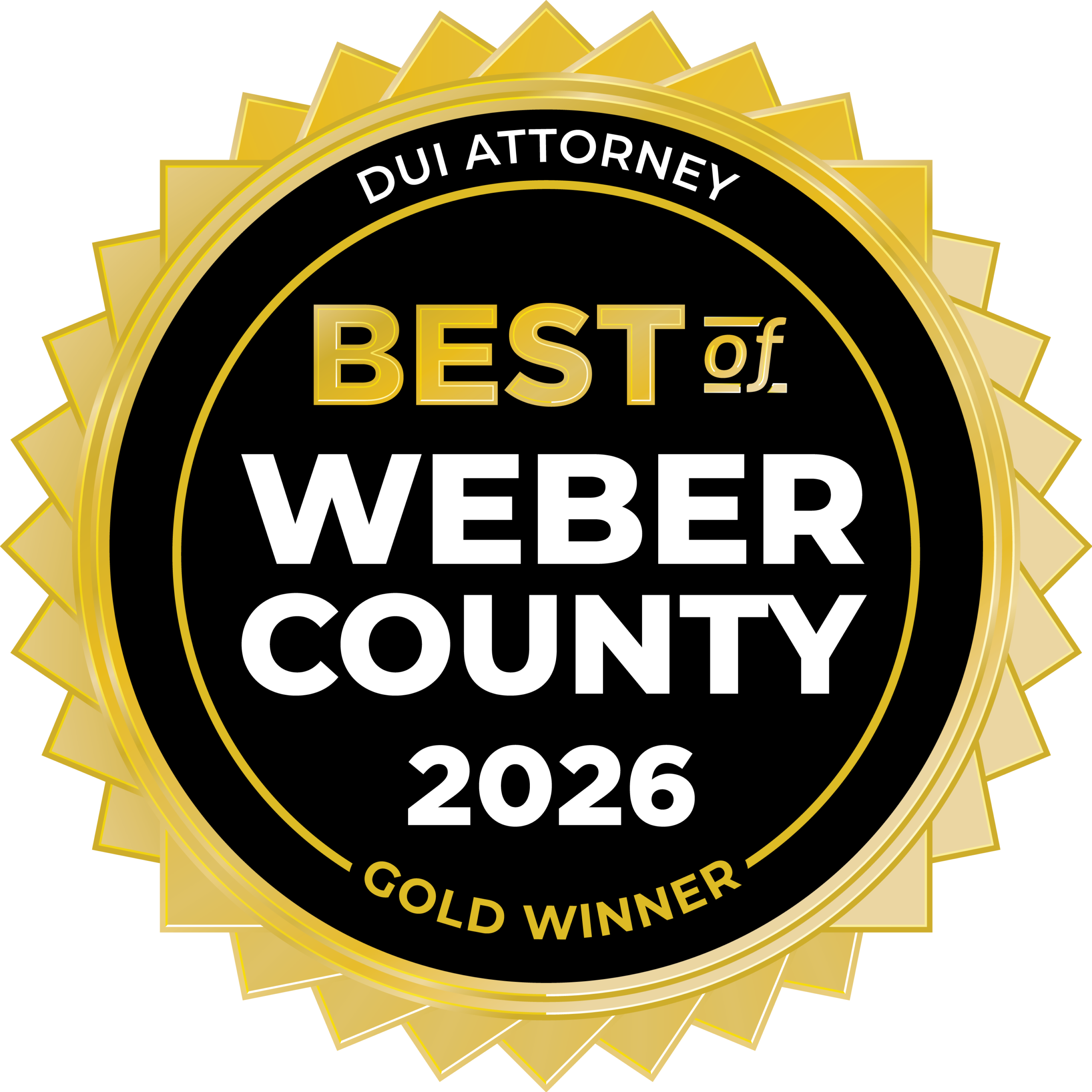 2026 Gold Winner DUI Attorney Best of Weber County Zachary C Holbrook PC
